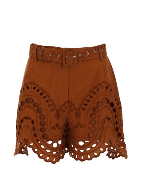 Pantaloni scurți Charo Ruiz Ibiza cu broderie maro