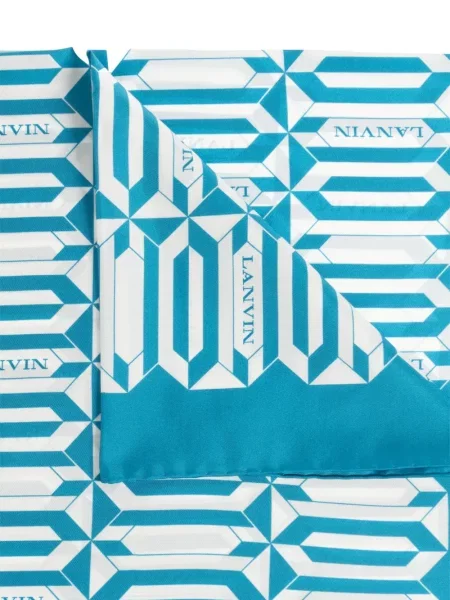 Fular Lanvin cu imprimeu geometric albastru