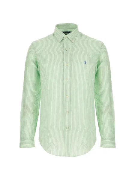 Кожена поло тениска Polo Ralph Lauren с автограф бяло