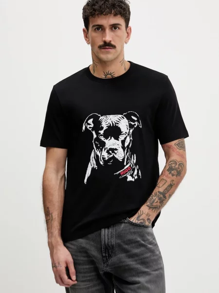 HUGO tricou din modelator negru