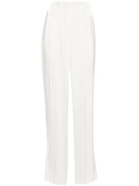 Pantaloni Genny plisate alb