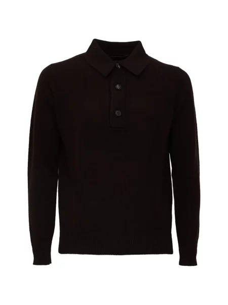 Lung tricou polo Filippo De Laurentiis tricotate maro