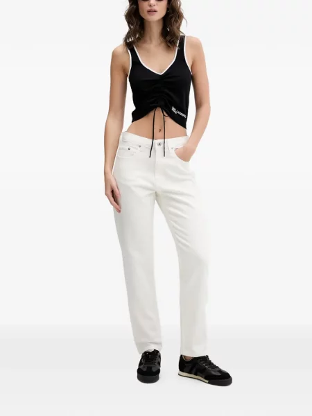 Blugi Karl Lagerfeld Jeans cu autograf alb