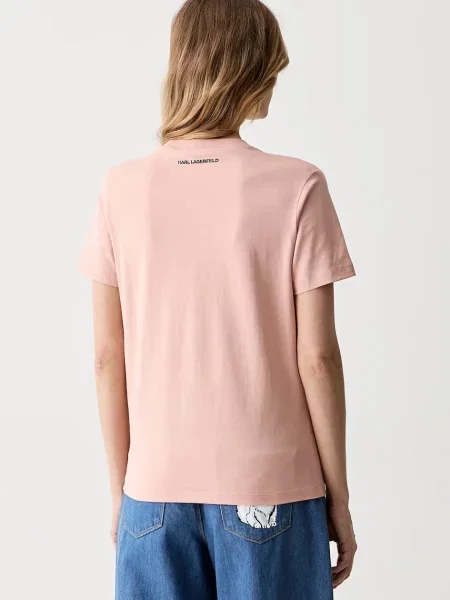 Karl Lagerfeld T-shirt basic różowa