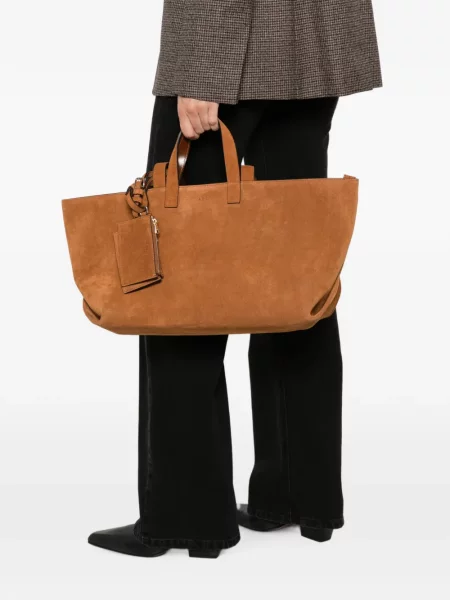 Geantă shopper A.p.c. din piele de căprioară