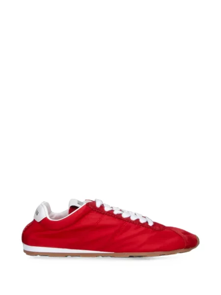 Sneakerși Miu Miu din piele de căprioară roșu