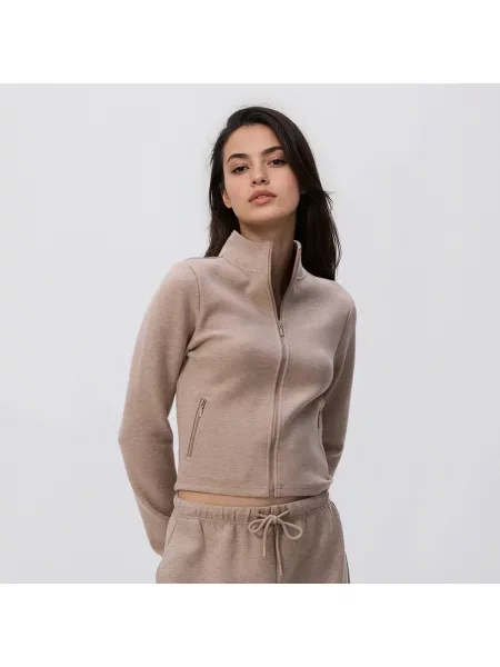 Reserved Mikina na se stojáčkem kávová