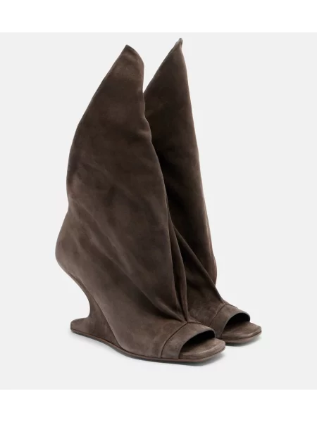 Botine Rick Owens din piele de căprioară gri