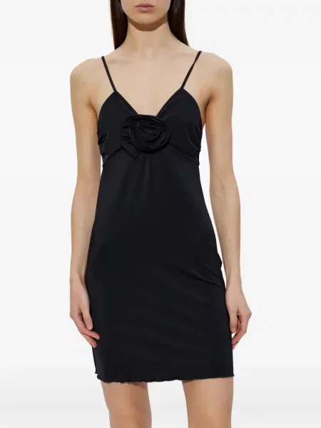 Rochie mini Moschino cu model floral cu aplicații negru