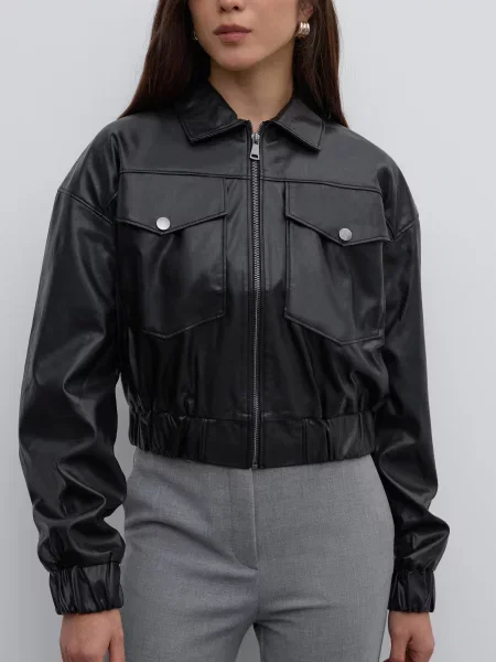 Кожаная куртка Estro черная