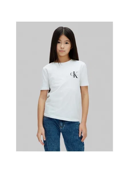 Calvin Klein Jeans Tričko světle šedá / černá bílá