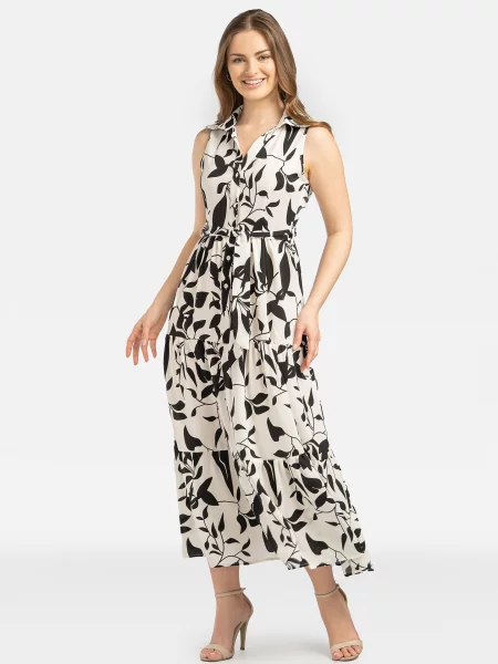 Sukienka maxi Perso bez rękawów wiązana czarna