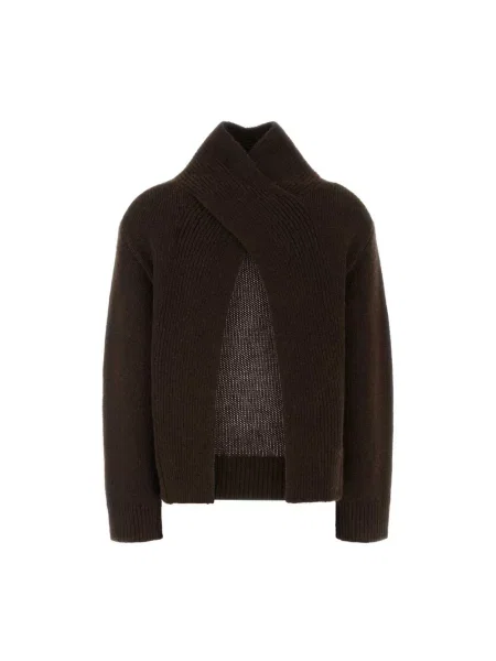 Sweter z golfem Ganni wełniany brązowy