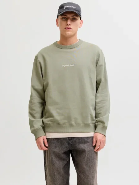 JACK & JONES Mikina JORNorrebro pastelovo zelená biela