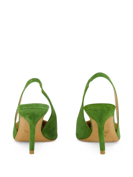 Pantofi cu toc Francesco Russo din piele de căprioară slingback verde