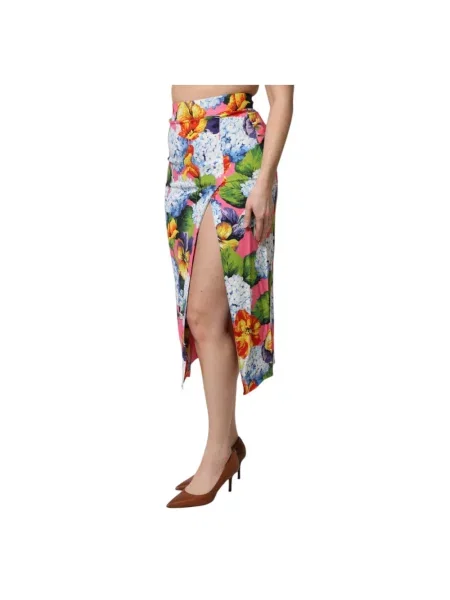 Spódnica midi Dolce And Gabbana z wysoką talią w kwiatki