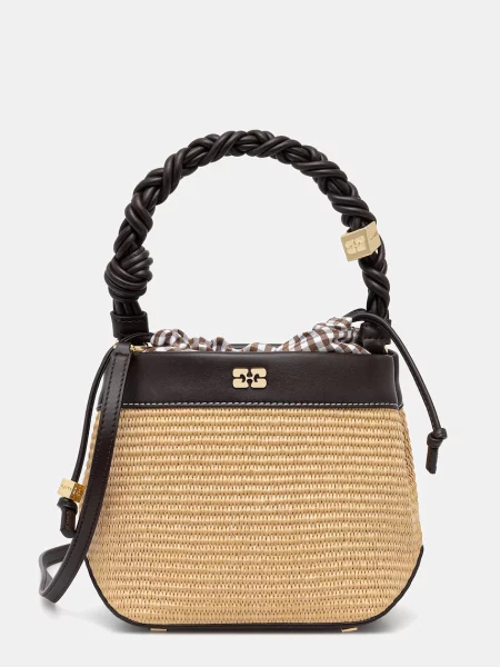 GANNI geantă crossbody pentru femei împletită Bou Raffia