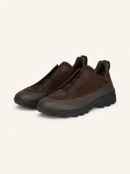 Zegna Tenisky Triple Stitch Monte tmavě hnědá