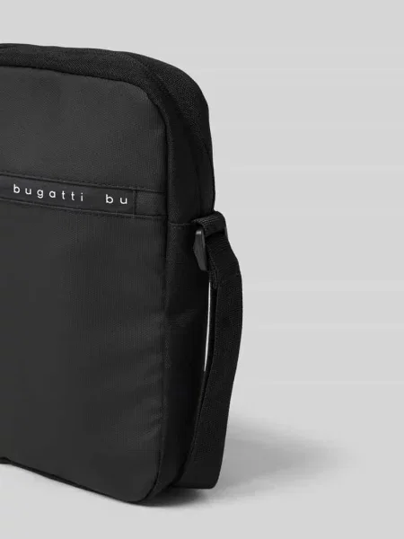 Torba na ramię z detalami logo model Blanc Delight' Bugatti czarna