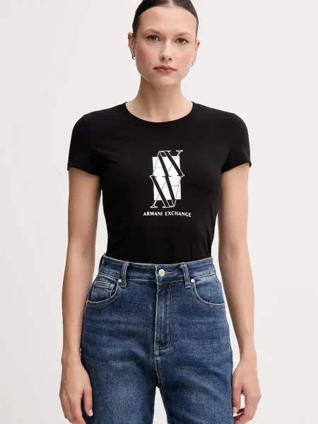 Тениска Armani Exchange дамска черно
