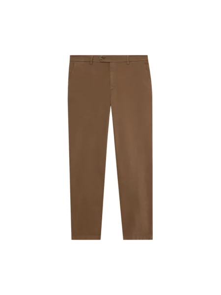 Сhinosy Brooks Brothers ze stretchu brązowe