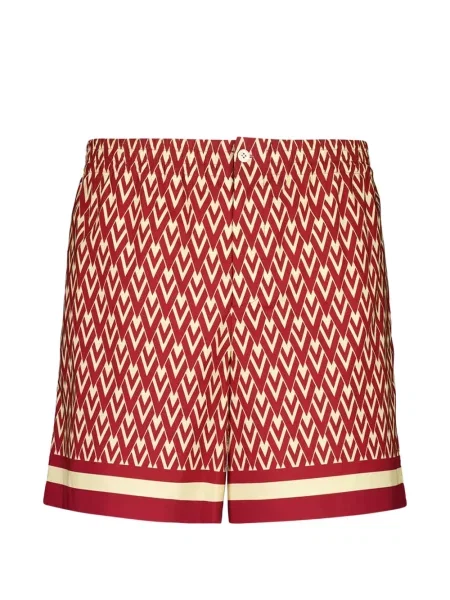 Pantaloni scurți Valentino Garavani cu imagine cu imprimeu geometric roșu
