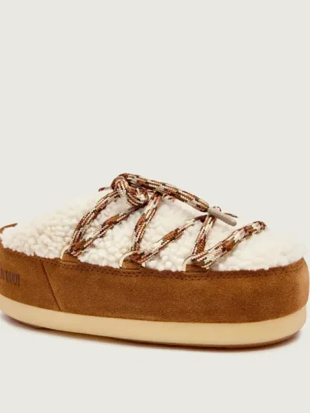 Moon Boot Căptușite mules încălțăminte EVX |zamsz |z dodatkiem wełny | shearling maro