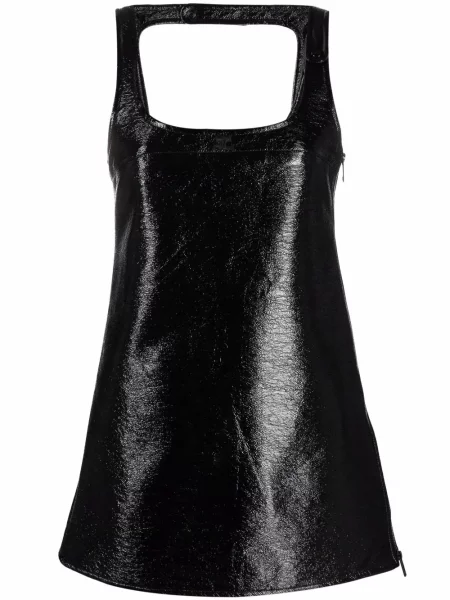 Rochie mini Courreges fără mâneci de costum negru