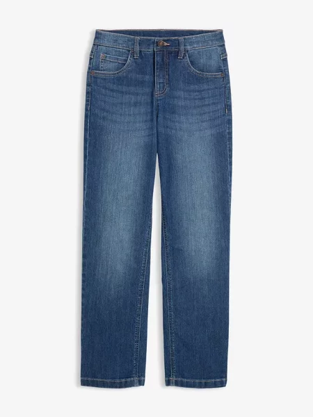 Dżinsy straight mid waist niebieskie