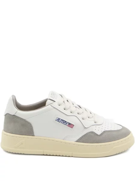 Sneakerși Autry din piele de căprioară alb