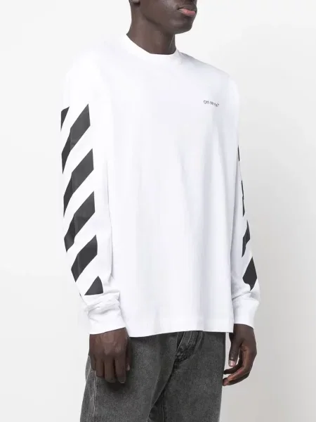 Długa koszulka Off-white z nadrukiem biała