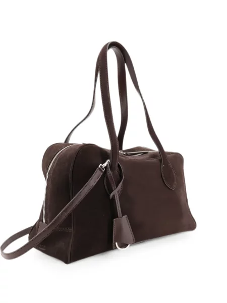 Geantă shopper Atp Atelier din piele de căprioară maro