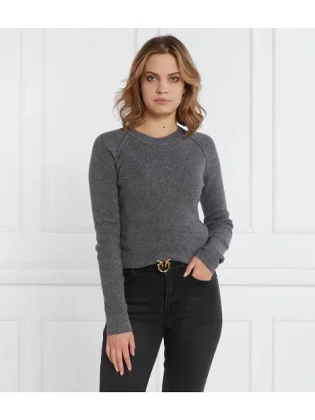 Pinko Pulover cu adaos de lână și cașmir gri