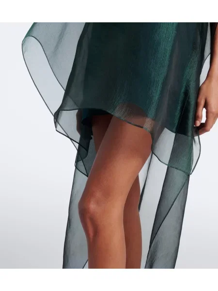 Rochie Taller Marmo asimetrică din organza verde