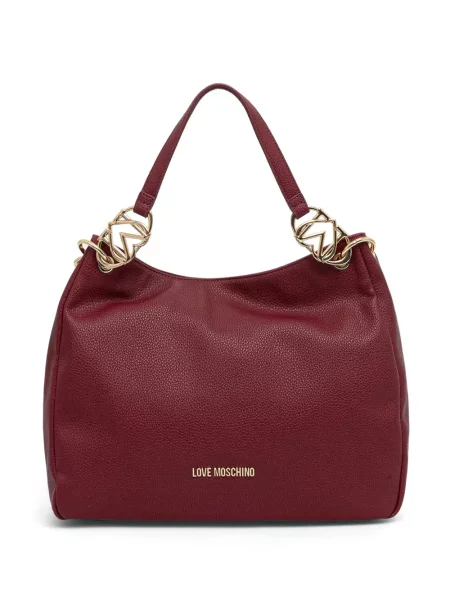 Geantă shopper Love Moschino cu autograf roșu