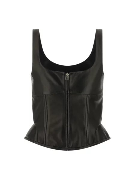 Top Ermanno Scervino skórzany czarny