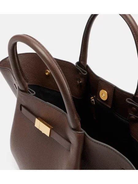 Geantă shopper Demellier din piele maro