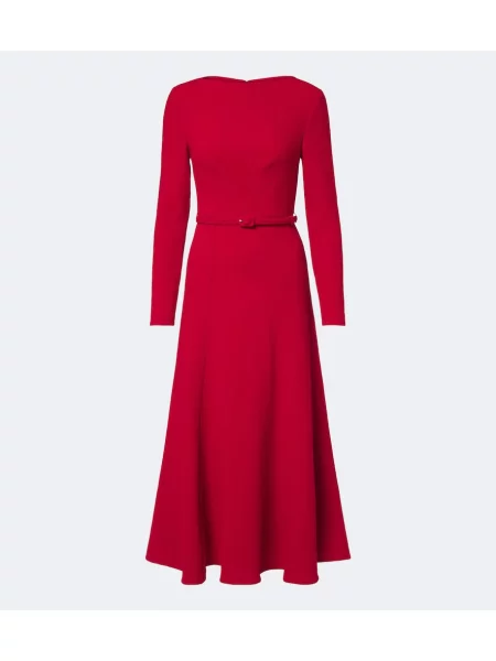 Rochie de cocktail Roland Mouret de lână roșu