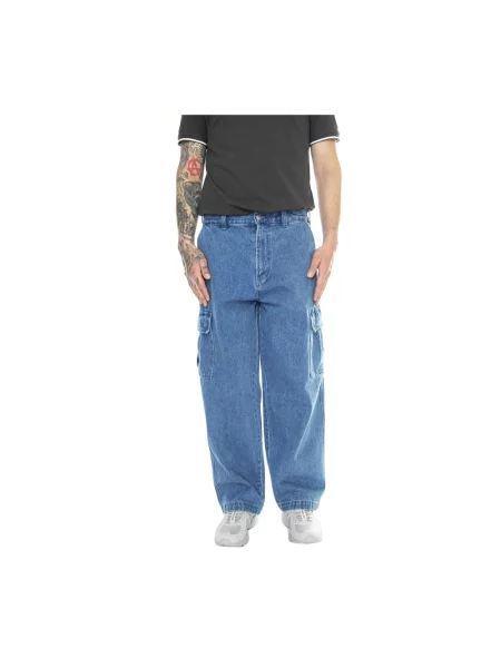 Spodnie cargo Obey niebieskie
