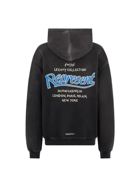 Bluza z kapturem Represent z kapturem z nadrukiem szara