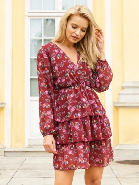 Rochie Resti cu model floral de costum albastru