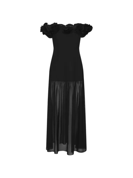 Rochie maxi Rotate Birger Christensen cu model floral din crep negru