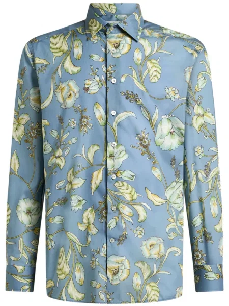 Cămașă Etro cu model floral cu imagine albastru