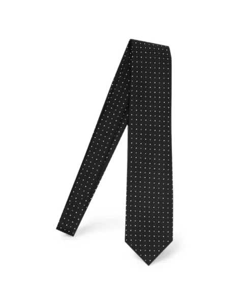Cravată Tom Ford de mătase cu buline negru