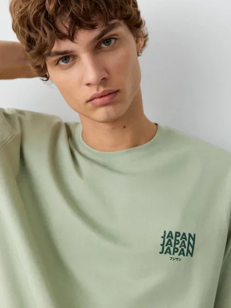 Wzorzysty t-shirt zieleń Teen S MANGO TEEN miętowa