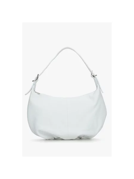 Кожаная сумка-багет Estro белая