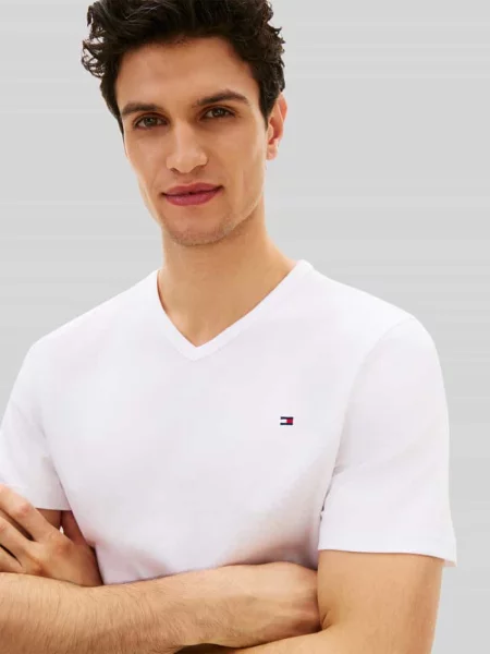 T-shirt o kroju regular fit z mieszanki bawełny w zestaw 3 szt. Tommy Hilfiger biała