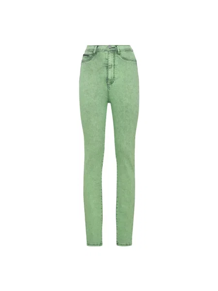 Jeansy Philipp Plein ze stretchu zielone