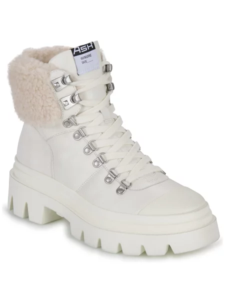 Pantofi Ash cu blană alb
