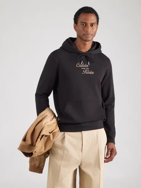 Calvin Klein Jeans Mikina kapučíno biela čierna